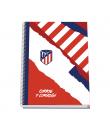 Dohe Atletico de Madrid Coraje y Corazon Cuaderno Espiral con Cubierta en Carton Forrado - Tamaño A4 de 100 Hojas 90gr - Hojas M