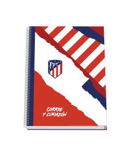 Dohe Atletico de Madrid Coraje y Corazon Cuaderno Espiral con Cubierta en Carton Forrado - Tamaño A4 de 100 Hojas 90gr - Hojas M