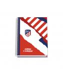 Dohe Atletico de Madrid Coraje y Corazon Cuaderno Espiral Tapa Dura - Tamaño A5 de 100 Hojas 90gr - Hojas Microperforadas con 2 