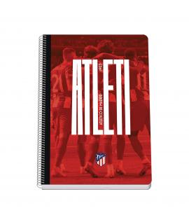 Dohe Atletico de Madrid Atleti Cuaderno Espiral Tapa Rigida - Tamaño Folio de 80 Hojas 90gr - Hojas con Cuadricula 4mm