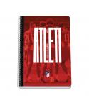Dohe Atletico de Madrid Atleti Cuaderno Espiral Tapa Rigida - Tamaño Folio de 80 Hojas 90gr - Hojas con Cuadricula 4mm