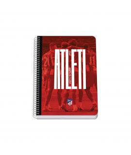 Dohe Atletico de Madrid Atleti Cuaderno Espiral Tapa Rigida - Tamaño A5 de 80 Hojas 90gr - Hojas con Cuadricula 4mm