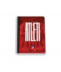 Dohe Atletico de Madrid Atleti Cuaderno Espiral Tapa Rigida - Tamaño A5 de 80 Hojas 90gr - Hojas con Cuadricula 4mm