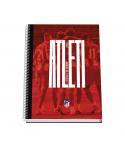 Dohe Atletico de Madrid Atleti Cuaderno Espiral con Cubierta en Carton Forrado - Tamaño A4 de 100 Hojas 90gr - Hojas Microperfor