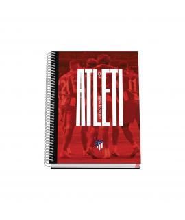 Dohe Atletico de Madrid Atleti Cuaderno Espiral Tapa Dura - Tamaño A5 de 100 Hojas 90gr - Hojas Microperforadas con 2 Taladros -