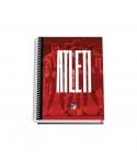 Dohe Atletico de Madrid Atleti Cuaderno Espiral Tapa Dura - Tamaño A5 de 100 Hojas 90gr - Hojas Microperforadas con 2 Taladros -