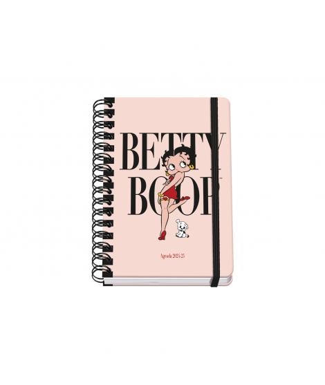 Dohe Betty Boop Agenda Escolar Espiral Wire?o A5 - Dia Pagina - Papel 80g/m2 - Cubierta de Carton Plastificado - Cierre con Goma