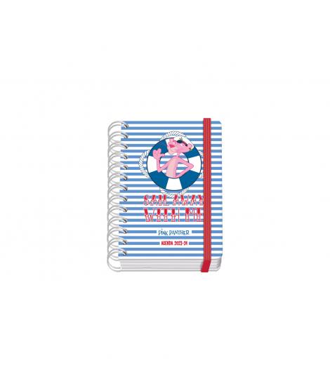 Dohe Pink Panther Sailing Agenda Escolar Espiral Wire?o A6 - Dia Pagina - Papel 80g/m2 - Cubierta de Carton Plastificado - Cierr