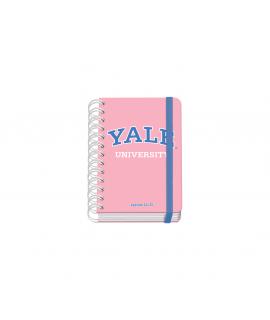 Dohe YALE Pink Lady Agenda Escolar Espiral Wire?o A6 - Dia Pagina - Papel 80g/m2 - Cubierta de Carton Plastificado - Cierre con 