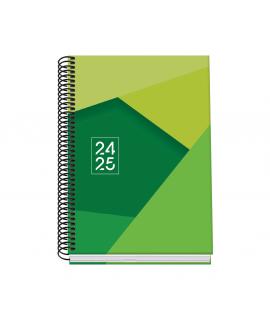 Dohe Tamgram Agenda Escolar Espiral A5 - Dia Pagina - Papel 70gm2 - Cubierta de Carton Plastificado - Color Verde