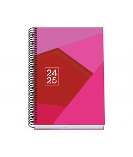 Dohe Tamgram Agenda Escolar Espiral A5 - Semana Vista - Papel 70g/m2 - Cubierta de Carton Plastificado - Color Rosa