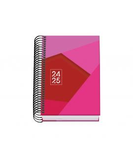 Dohe Tamgram Agenda Escolar Espiral A6 - Dia Pagina - Papel 70gm2 - Cubierta de Carton Plastificado - Color Rosa