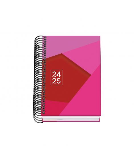 Dohe Tamgram Agenda Escolar Espiral A6 - Dia Pagina - Papel 70gm2 - Cubierta de Carton Plastificado - Color Rosa