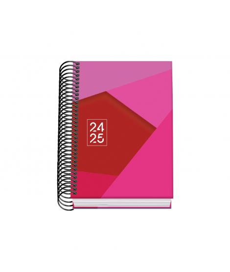 Dohe Tamgram Agenda Escolar Espiral A6 - Dia Pagina - Papel 70g/m2 - Cubierta de Carton Plastificado - Color Rosa