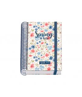 Dohe Spring Agenda Escolar Espiral A6 - Dia Pagina - Papel 70g/m2 - Cubierta de Carton Plastificado - Cierre de Goma Elastica