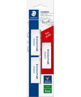 Staedtler Rasoplast 526 Pack de 3 Gomas de Borrar - Borrado de Alta Calidad - Minimos Residuos - Color Blanco