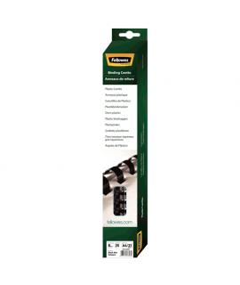 Fellowes Pack de 25 Canutillos de Plastico 8mm - Hasta 40 Hojas - Facil de Utilizar y Flexible - Alta Calidad - Color Negro