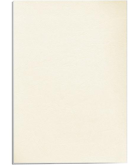 Fellowes Pack de 100 Portadas de Carton Simil Piel Delta Cuero A4 - 250 gr - Color Marfil