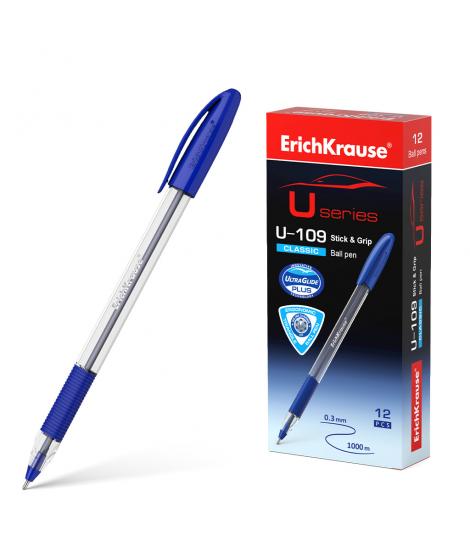 Erichkrause Boligrafo U-109 Classic Stick&Grip 1.0 - Ultra Glide Technology - Color Azul