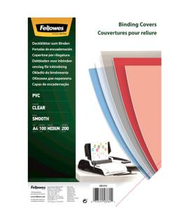 Fellowes Pack de 100 Portadas para Encuadernar de PVC A4 - 200 Micras - Acabado de Calidad - Color Transparente