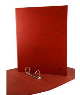 Mariola Carpeta Archivador de 2 Anillas Carton Forrado Papel Plastificado Cuero - Tamaño Cuarto Natural - Anillas Mixtas 25mm - 