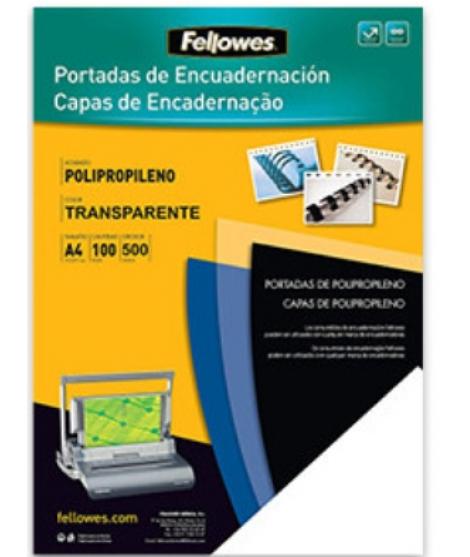 Fellowes Pack de 100 Portadas de Polipropileno A4 - 500 Micras - Acabado de Calidad - Color Transparente