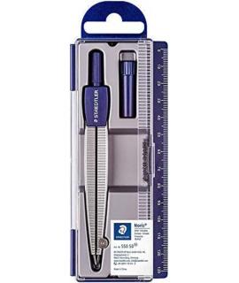 Staedtler Noris 550 Compas Escolar de Precision - Obtusangulo y Aguja Roma a Prueba de Lesiones - Diametro Maximo 300mm