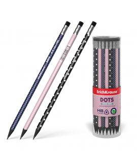 Erichkrause Lapiz de Grafito Plastico Triangular con Goma de Borrar - HB - Color Negro