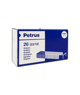 Petrus Caja de 1000 Grapas 23/10 Cobreadas - Hasta 70 Hojas - Patilla de 10mm