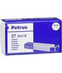 Petrus Caja de 1000 Grapas 23/13 Cobreadas - Hasta 100 Hojas - Patilla de 13mm