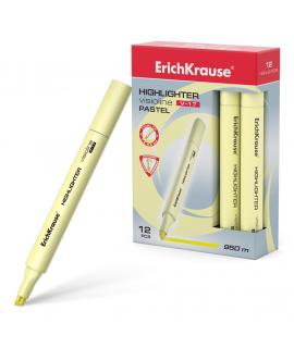 Erichkrause Visioline V-17 Pastel - Marcador de Texto - Punta Biselada - Tinta Fluorescente a Base de Agua - Color Amarillo