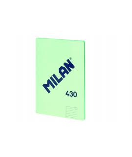 Milan Libreta Encolada Formato A4 Pautado 7mm - 48 Hojas de 95 gr/m2 - Microperforado - Tapa Blanda - Color Verde