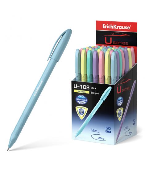 Erichkrause Boligrafo U-108 Pastel Stick 1.0 - Ultra Glide Technology - Tinta Azul