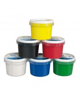 Milan Pack de 6 Botes de Pintura para Dedos - 100ml - Facil Aplicacion - Mezclable - Colores Surtidos