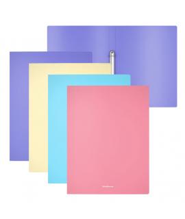 Erichkrause Pack de 4 Carpetas Anillas Matt Pastel - 2 Anillas de 24mm - Tamaño A4 - Colores Surtidos