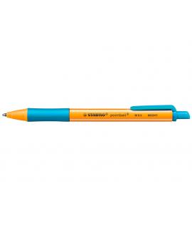 Stabilo Pointball Boligrafo Retractil - Punta de 1mm - Tinta con Base de Aceite - Recargable - 79% Plastico Reciclado - Grip Ant