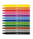 Milan Pack de 12 Rotuladores - Punta Conica 5mm - Tinta al Agua - Lavable - Colores Surtidos