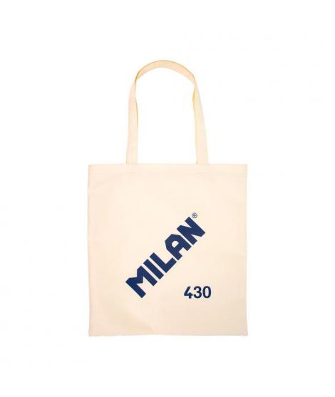 Milan Serie 1918 Tote Bag Bolsa de Tela - Tamaño  50x38x41cm - Asa Larga 27cm - Tejido 'ripstop' - Color Beige