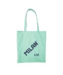 Milan Serie 1918 Tote Bag Bolsa de Tela - Tamaño 50x38x41cm - Asa Larga 27cm - Tejido 'ripstop' - Color Verde