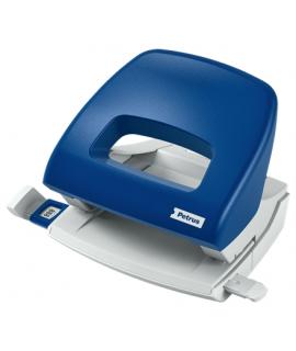 Petrus 80 Taladro Perforador Pequeño - Hasta 16 Hojas - Marcas de Formato - Facil Vaciado - Punzones 5.5mm - Color Azul