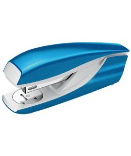 Petrus 635 Grapadora Metalica - Hasta 30 Hojas - Extraegrapas Integrado - Grapado Cerrado, Abierto y Clavado - Color Azul Metali