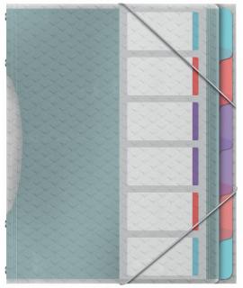 Esselte Colour'Breeze Clasificador con 6 Pestañas Multicolor - Para Formato A4 - 3 Solapas en la Contraportada - Polpropileno en