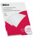 Ibico Caja de 100 Laminas de Plastificar Mate A3 125 Micras - Superficie Mate - Plastifica Papel, Fotos, Tarjetas de Visita - Tr