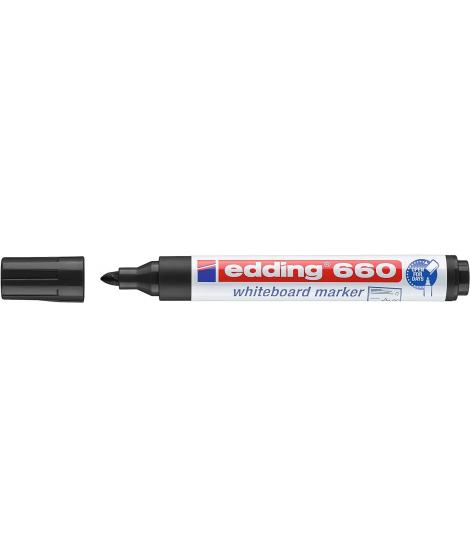 Edding 660 Rotulador para Pizarra Blanca - Punta Redonda - Trazo entre 1.5 y 3 mm. - Tinta Pigmentada - Recargable - Borrable en