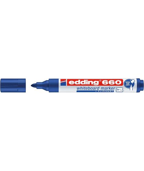 Edding 660 Rotulador para Pizarra Blanca - Punta Redonda - Trazo entre 1.5 y 3 mm. - Tinta Pigmentada - Recargable - Borrable