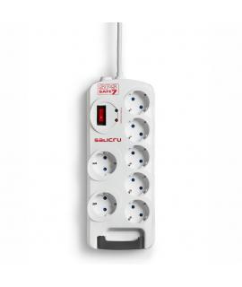 Salicru Regleta SPS SAFE 7 Protectores Electricos Activos de Ultima Generacion - 7 Tomas Schuko - Color Blanco