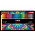 Stabilo Pen 68 Arty Caja Metalica de 30 Rotuladores - Punta de Fibra - Trazo de 1mm aprox. - Tinta a Base de Agua - Capuchon Ven