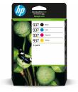 HP 937 Pack de 4 Cartuchos de Tinta Original Negro, Amarillo, Magenta y Cyan - 6C400NE