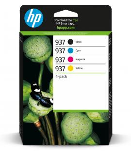 HP 937 Pack de 4 Cartuchos de Tinta Original Negro, Amarillo, Magenta y Cyan - 6C400NE