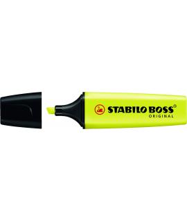 Stabilo Boss 70 Rotulador Marcador Fluorescente - Trazo entre 2 y 5mm - Recargable - Tinta con Base de Agua - Color Amarillo Flu